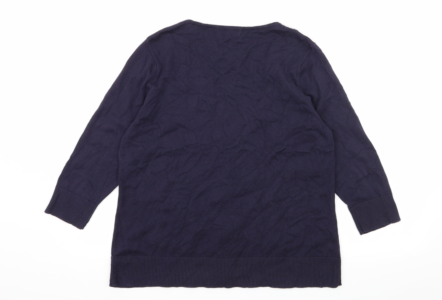 Per Una Womens Blue  Knit Cardigan Jumper Size 18