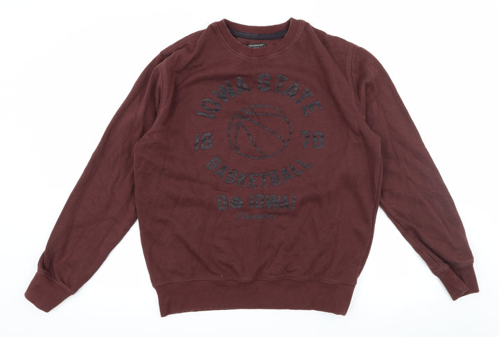 F&F Mens Brown Jersey Pullover Sweatshirt Size M - Iowa State