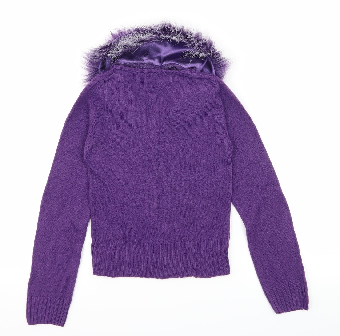 F&F Girls Purple  Knit Cardigan Jumper Size 8-9 Years
