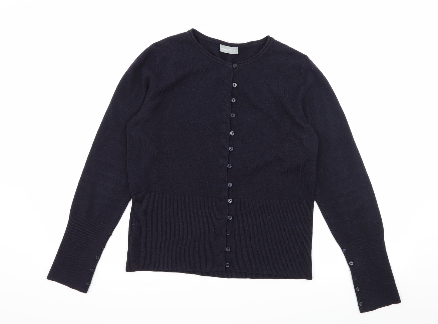 Per Una Womens Blue  Knit Cardigan Jumper Size 16