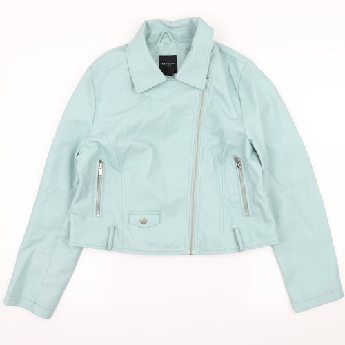 New Look Womens Blue   Biker Jacket Size 12
