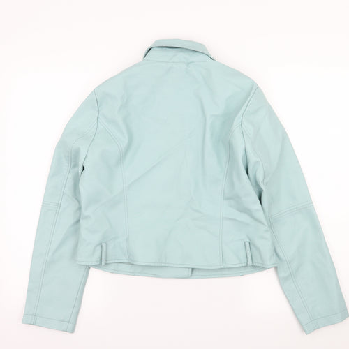 New Look Womens Blue   Biker Jacket Size 12