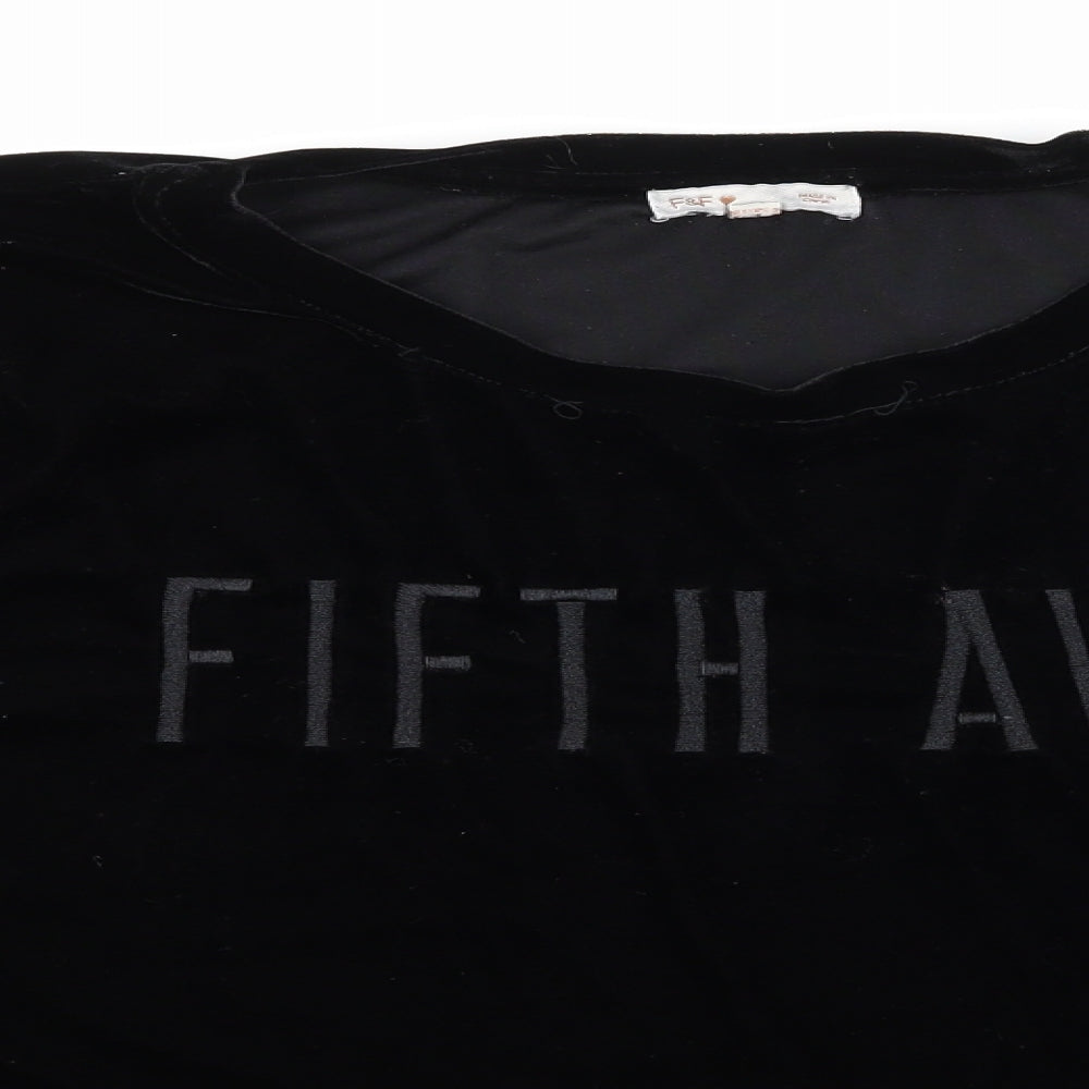 F&F Womens Black  Velvet Pullover Sweatshirt Size 22  - Fifth Avenue