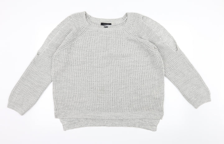 Atmosphere Womens Grey  Knit Pullover Jumper Size 14  - Cut out sleeves