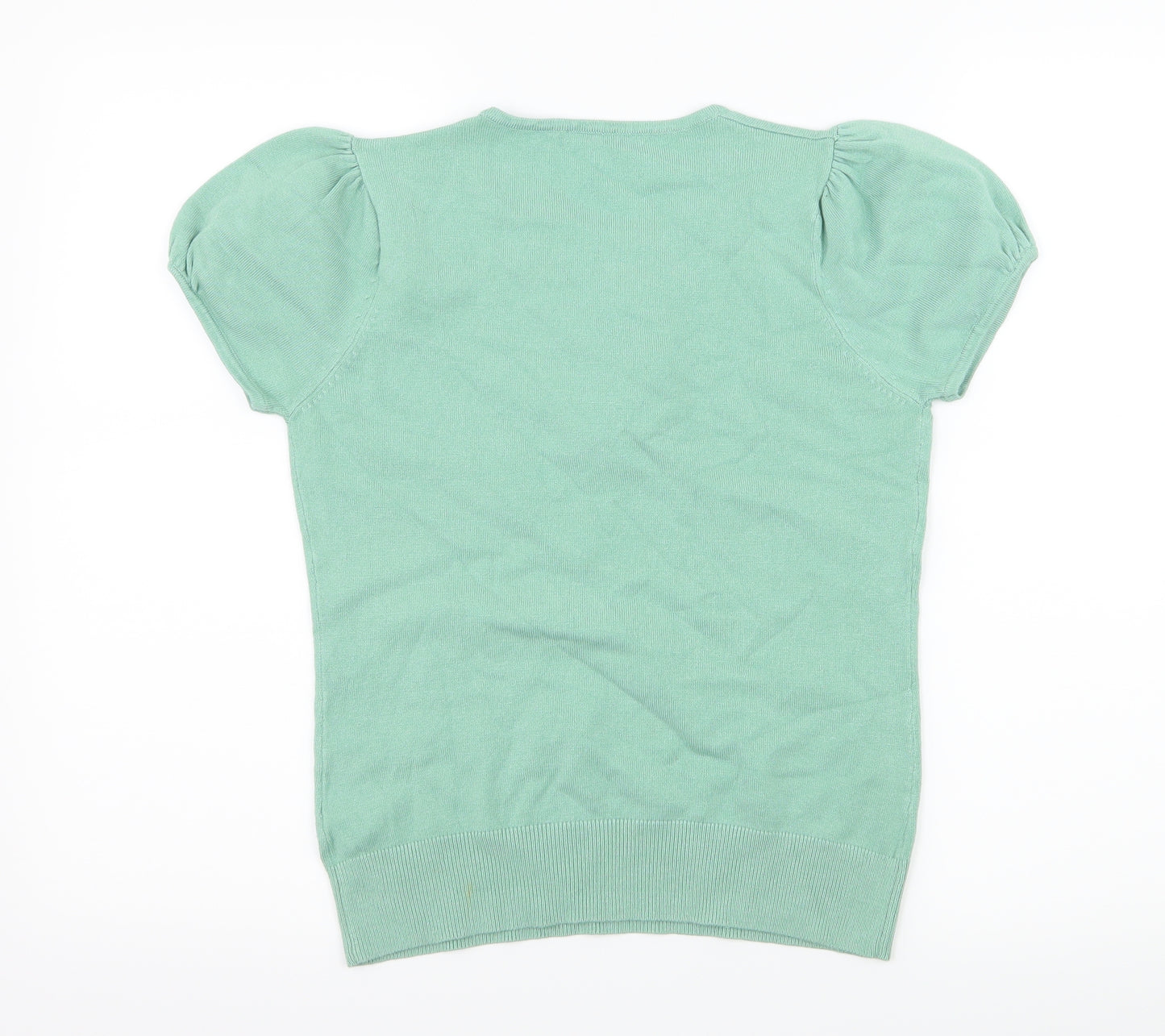 Preworn Womens Green  Knit Basic T-Shirt Size S