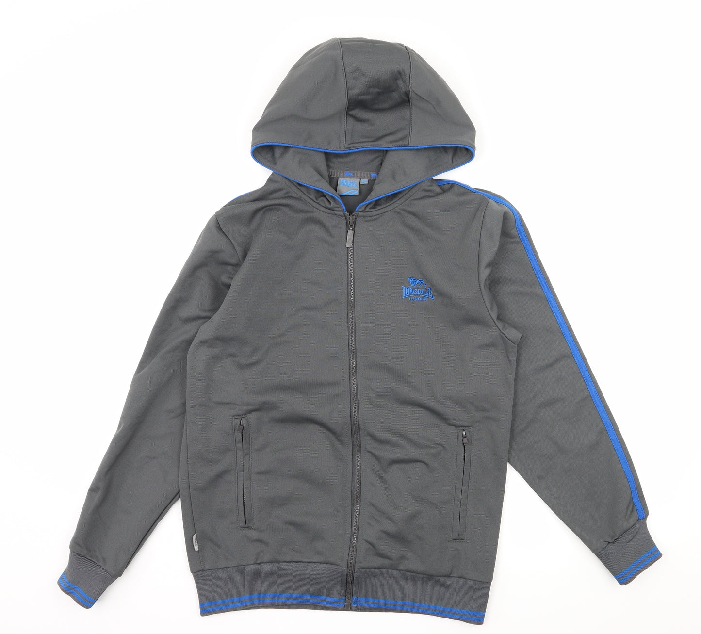 Lonsdale Boys Grey  Jersey Full Zip Hoodie Size 11-12 Years