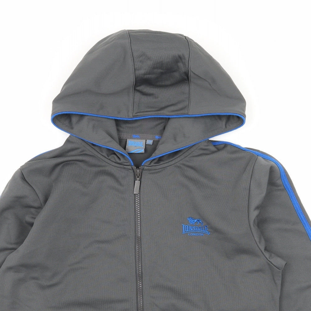 Lonsdale Boys Grey  Jersey Full Zip Hoodie Size 11-12 Years