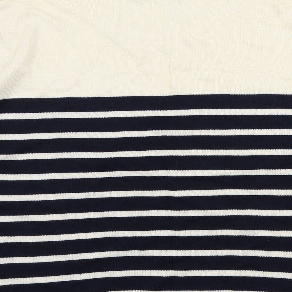 Marks and Spencer Womens White Striped Knit Pullover Jumper Size 12