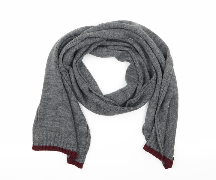 BHS Mens Grey Knit Rectangle Scarf Scarf One Size