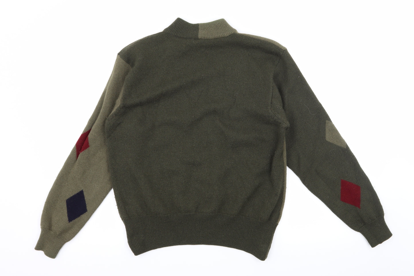 Country Casuals Womens Green Argyle/Diamond Knit Pullover Jumper Size L