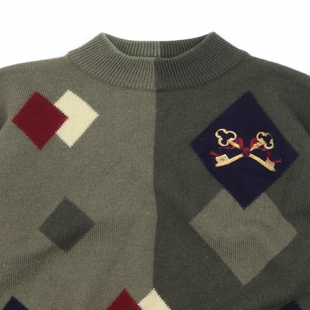 Country Casuals Womens Green Argyle/Diamond Knit Pullover Jumper Size L