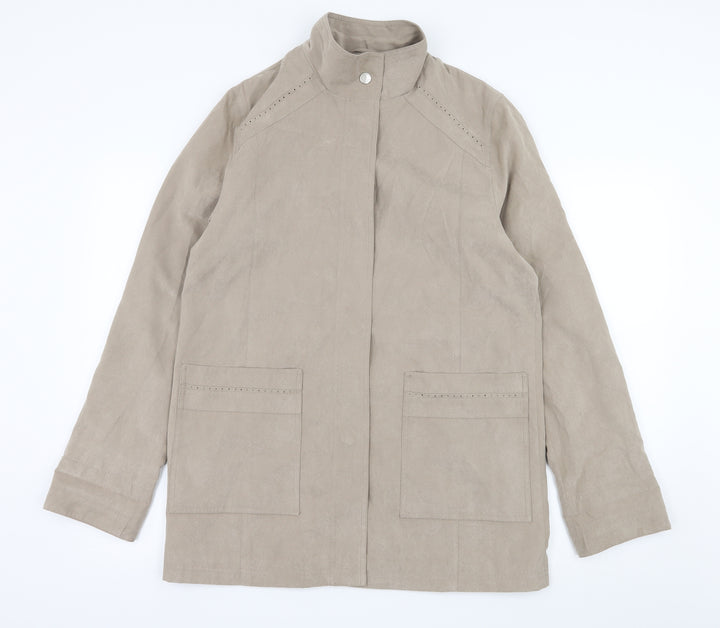 Gray Osbourn Womens Beige Overcoat Coat Size 10