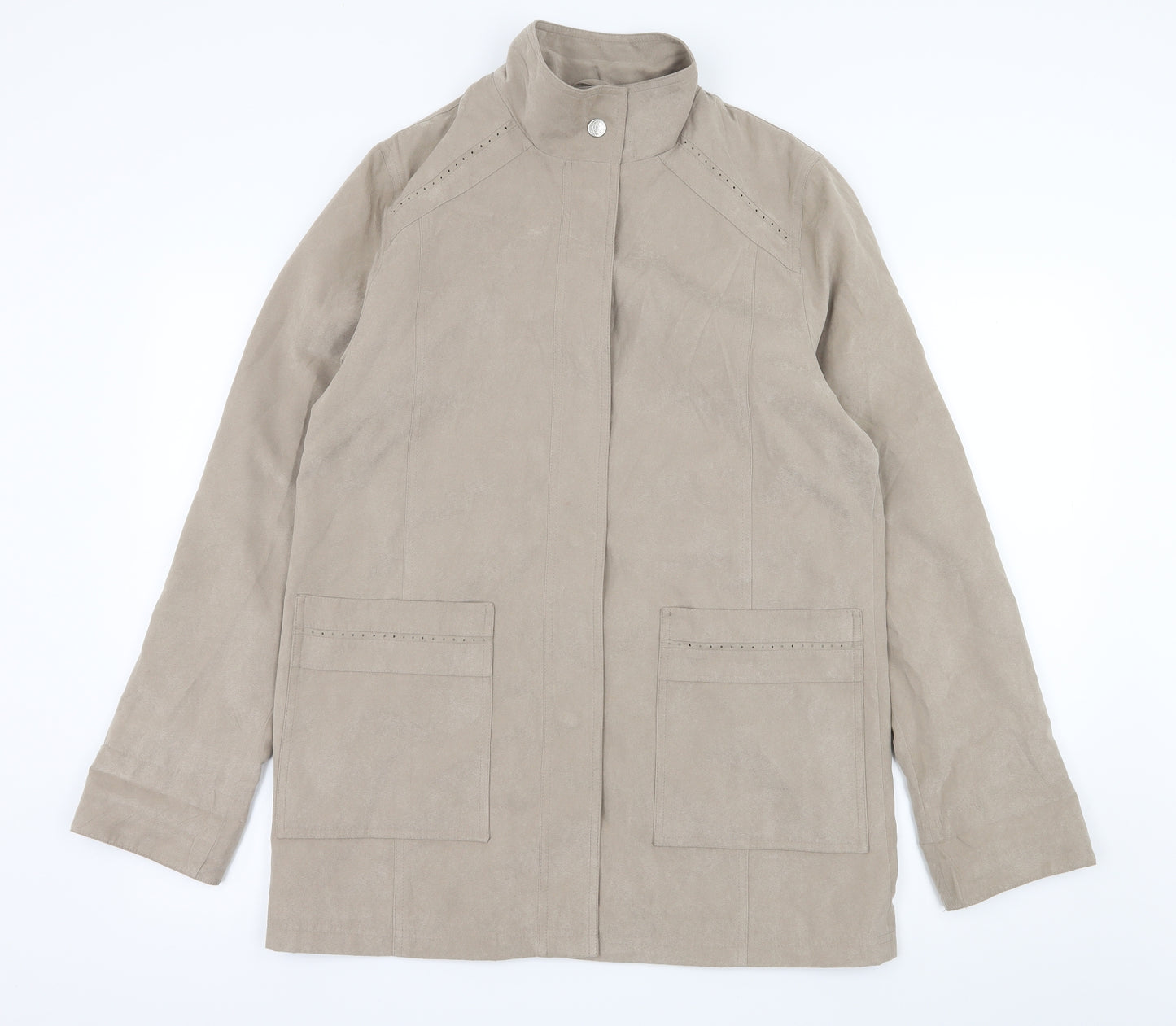Gray Osbourn Womens Beige   Overcoat Coat Size 10