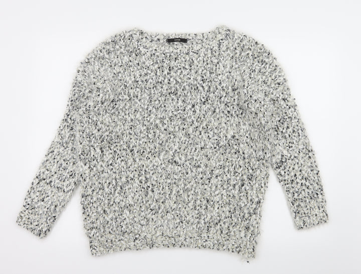 George Womens White Knit Pullover Jumper Size 12 - Speckled