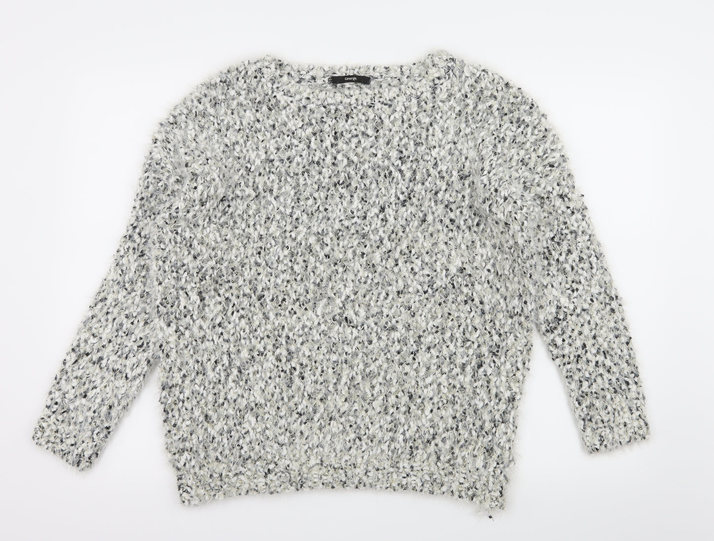 George Womens White  Knit Pullover Jumper Size 12  - Speckled