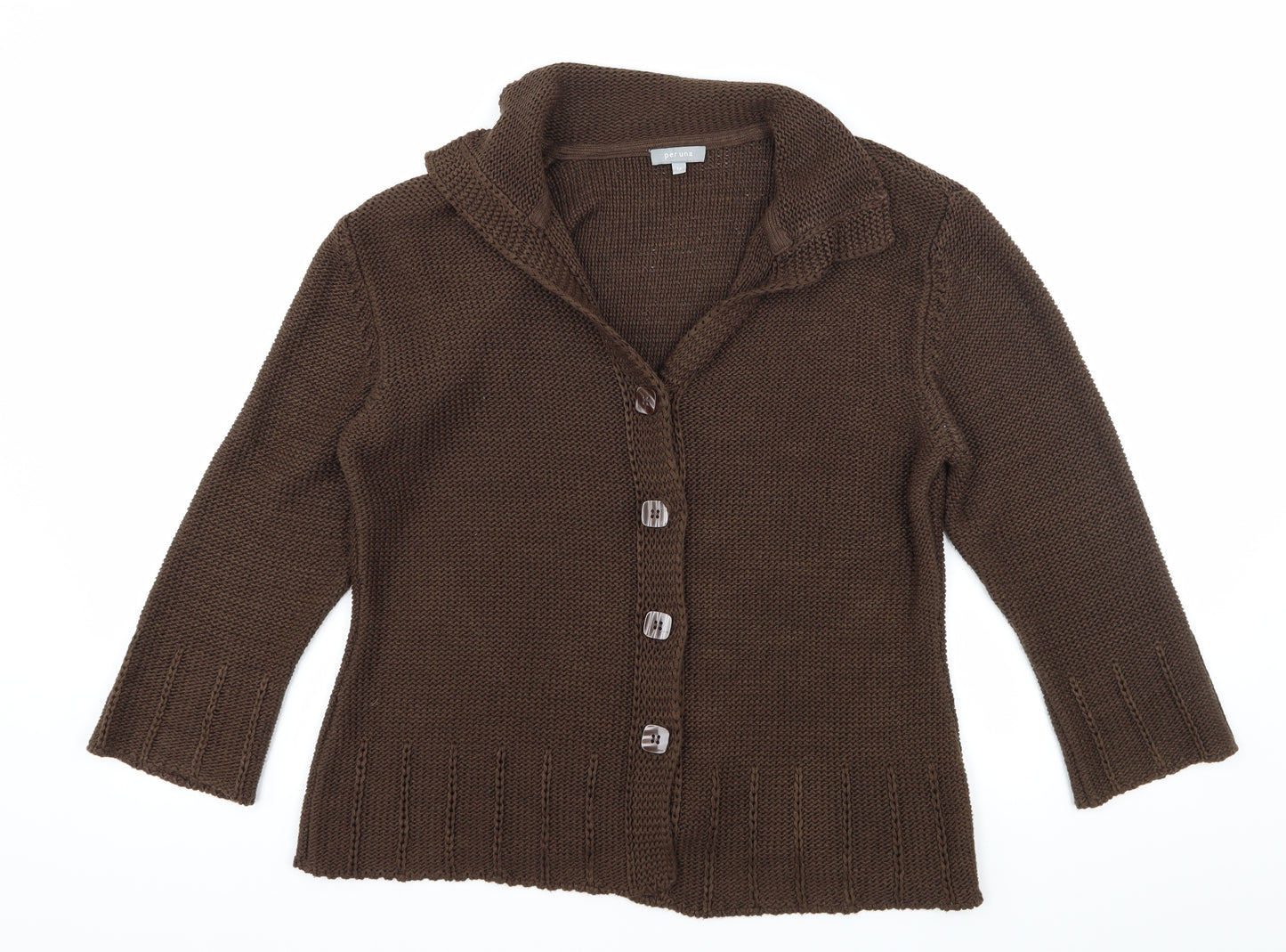 Per Una Womens Brown  Knit Cardigan Jumper Size 16