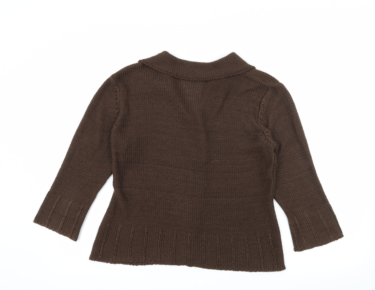 Per Una Womens Brown  Knit Cardigan Jumper Size 16