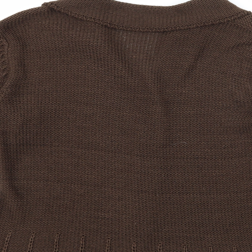 Per Una Womens Brown  Knit Cardigan Jumper Size 16