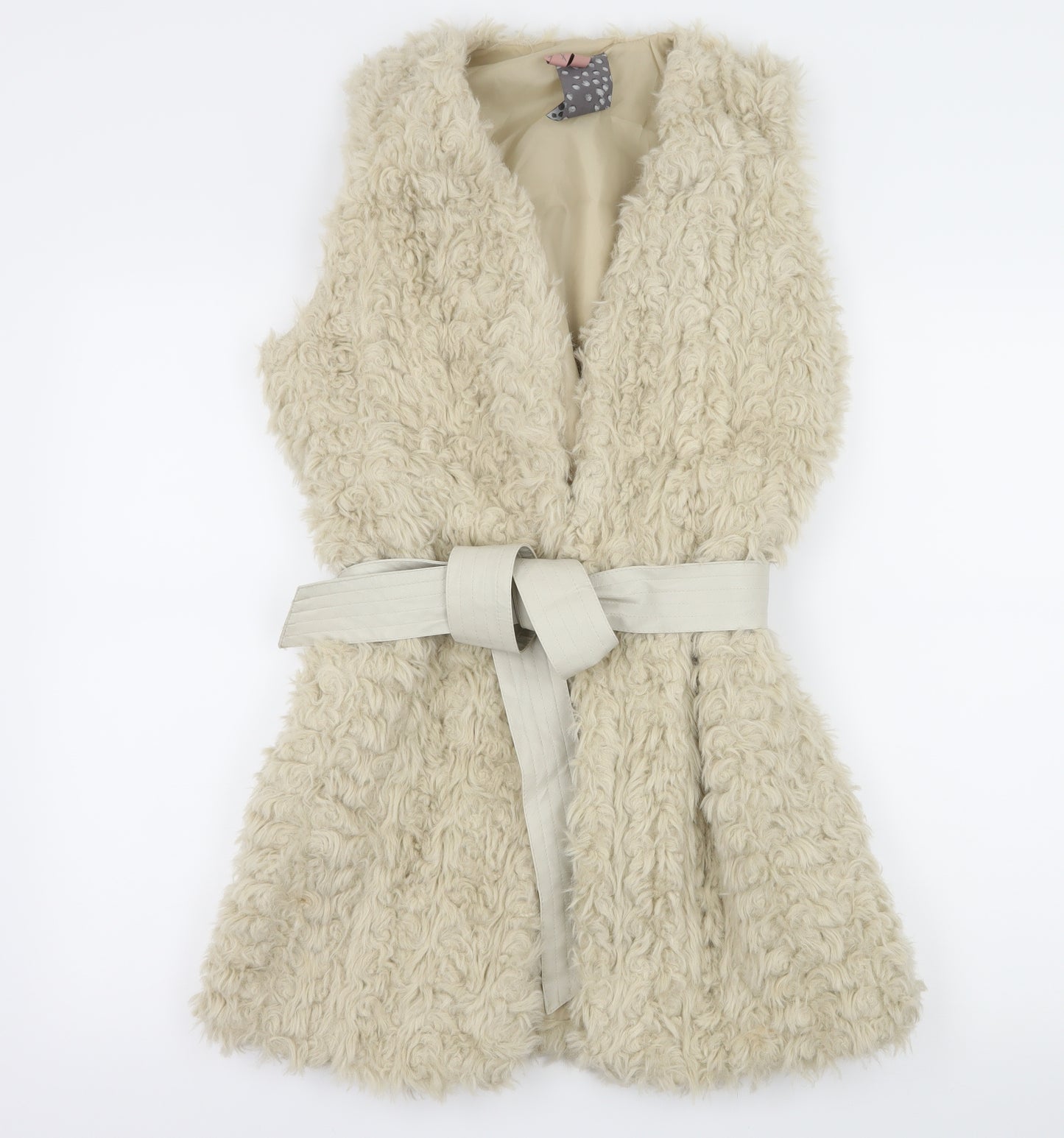 NEXT Womens Ivory   Gilet Jacket Size 12  - Faux Fur