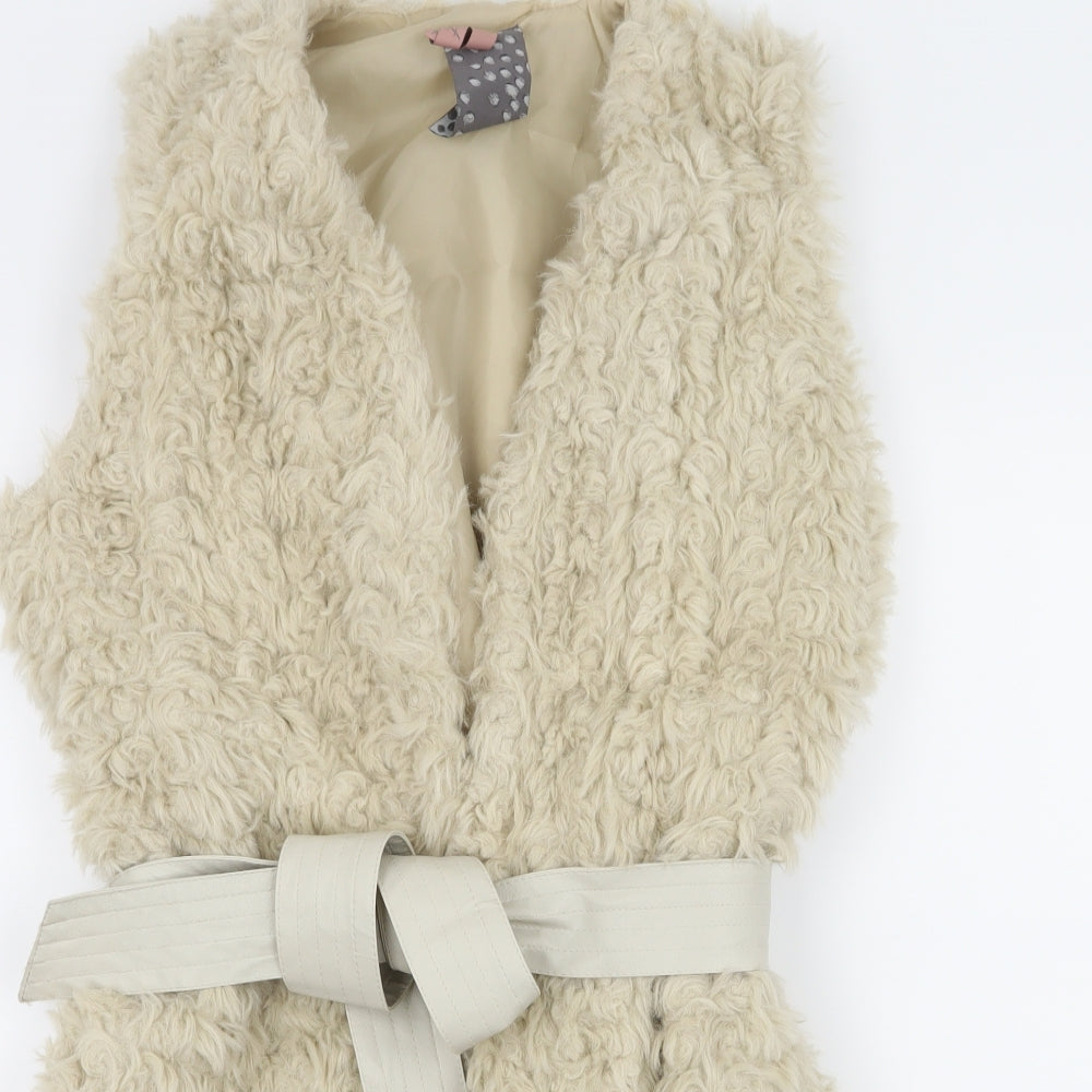NEXT Womens Ivory   Gilet Jacket Size 12  - Faux Fur