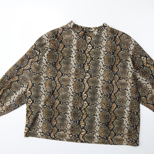George Womens Green Animal Print  Pullover Sweatshirt Size M