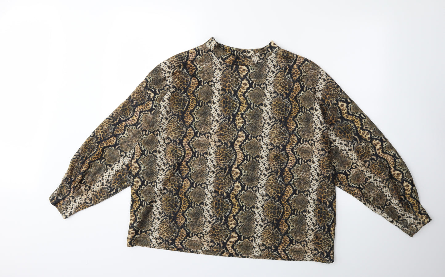 George Womens Green Animal Print  Pullover Sweatshirt Size M