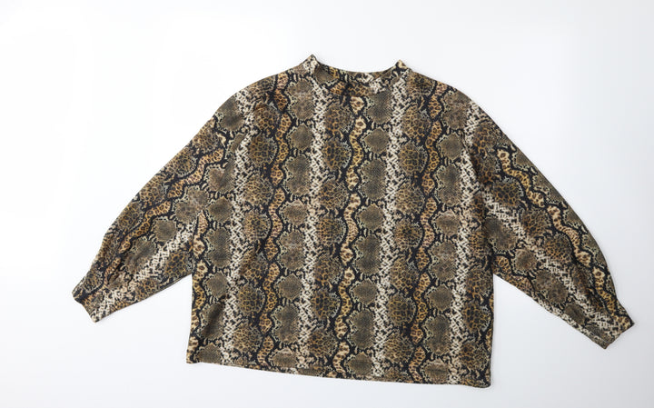 George Womens Green Animal Print  Pullover Sweatshirt Size M