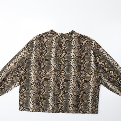 George Womens Green Animal Print  Pullover Sweatshirt Size M