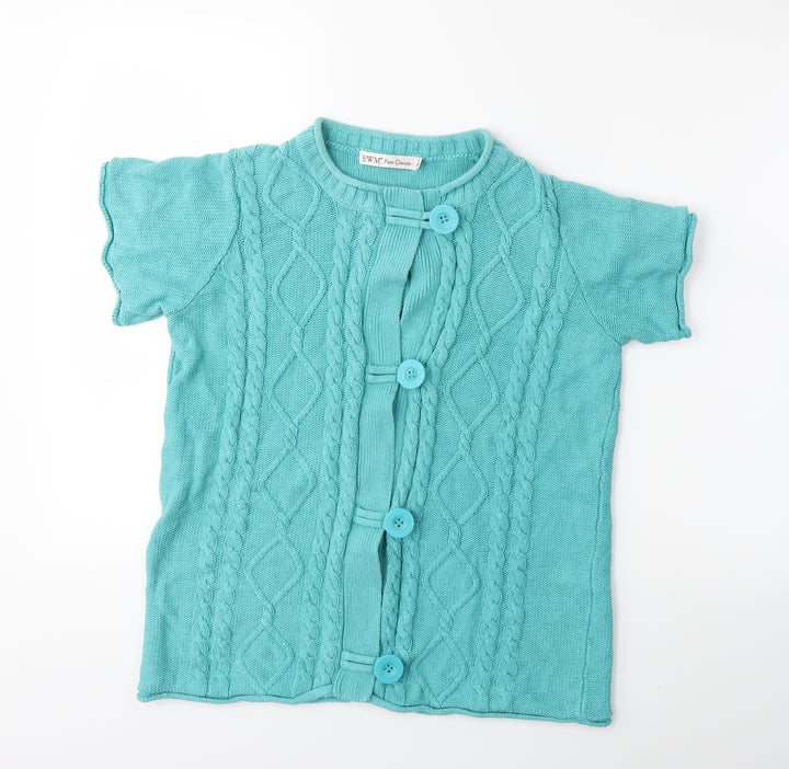 EWM Womens Blue  Knit Cardigan Jumper Size 14