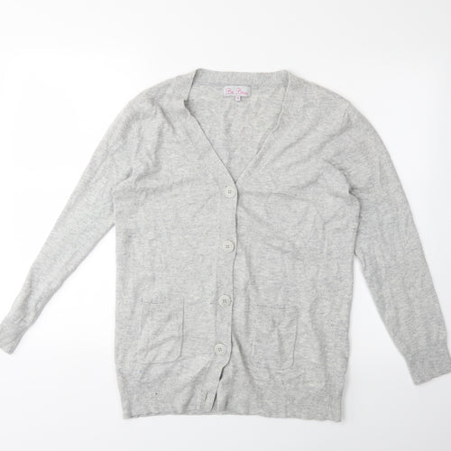 Be Beau Womens Grey  Knit Cardigan Jumper Size 16