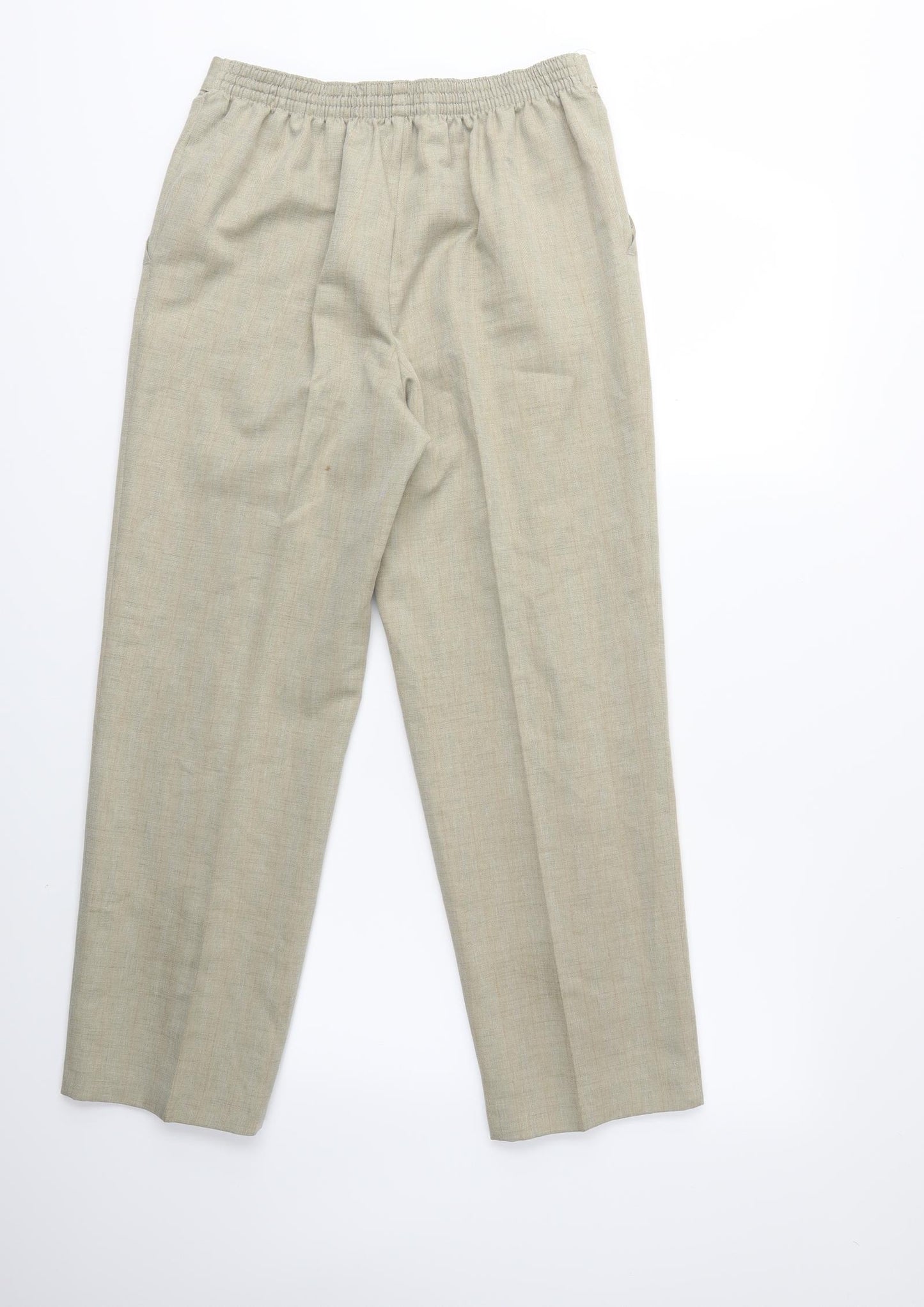 Marks and Spencer Womens Beige Check  Trousers  Size 10 L25 in