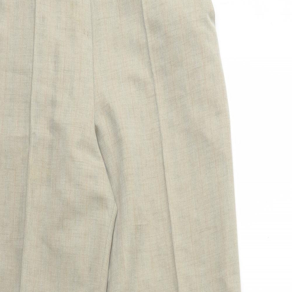 Marks and Spencer Womens Beige Check  Trousers  Size 10 L25 in