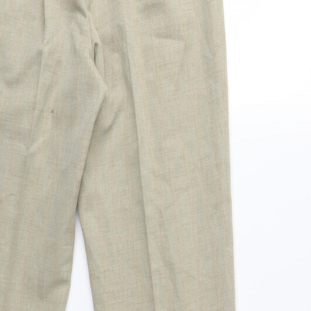 Marks and Spencer Womens Beige Check  Trousers  Size 10 L25 in