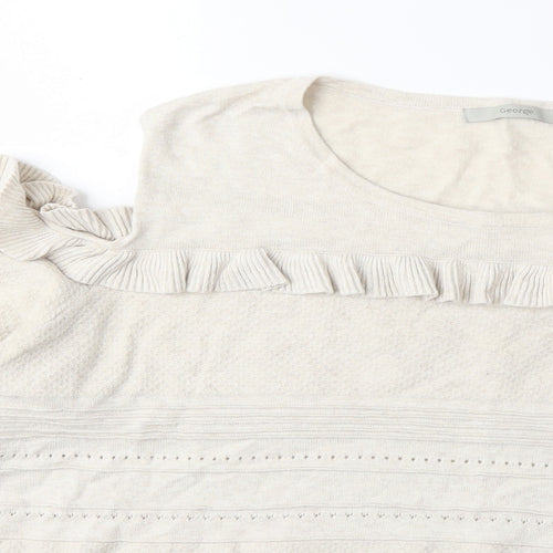 George Womens Beige  Knit Pullover Jumper Size 18