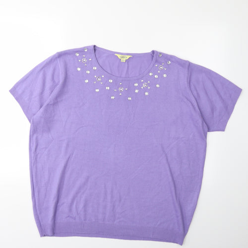 Classics Womens Purple  Knit Pullover Jumper Size 20