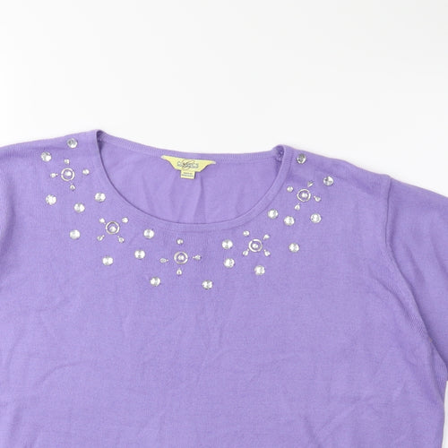 Classics Womens Purple  Knit Pullover Jumper Size 20