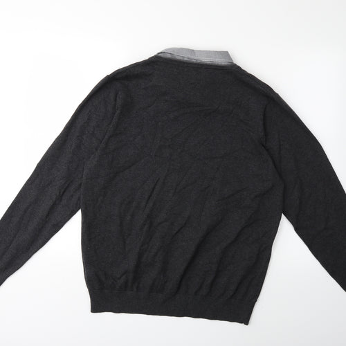 Marks and Spencer Mens Grey  Knit Pullover Jumper Size M