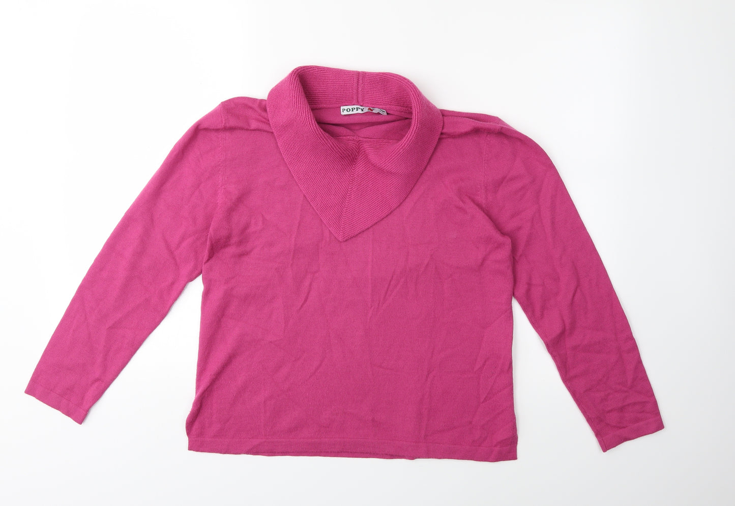 Poppy Womens Pink  Knit Pullover Jumper Size 14
