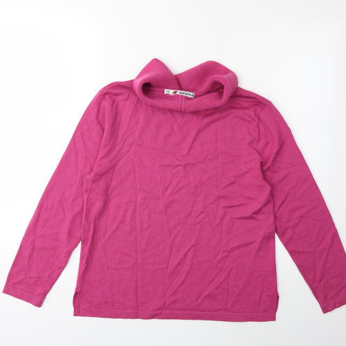 Poppy Womens Pink  Knit Pullover Jumper Size 14