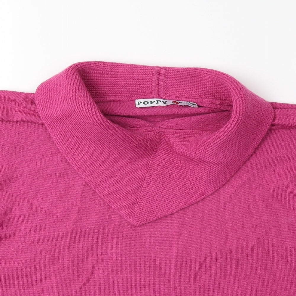 Poppy Womens Pink  Knit Pullover Jumper Size 14