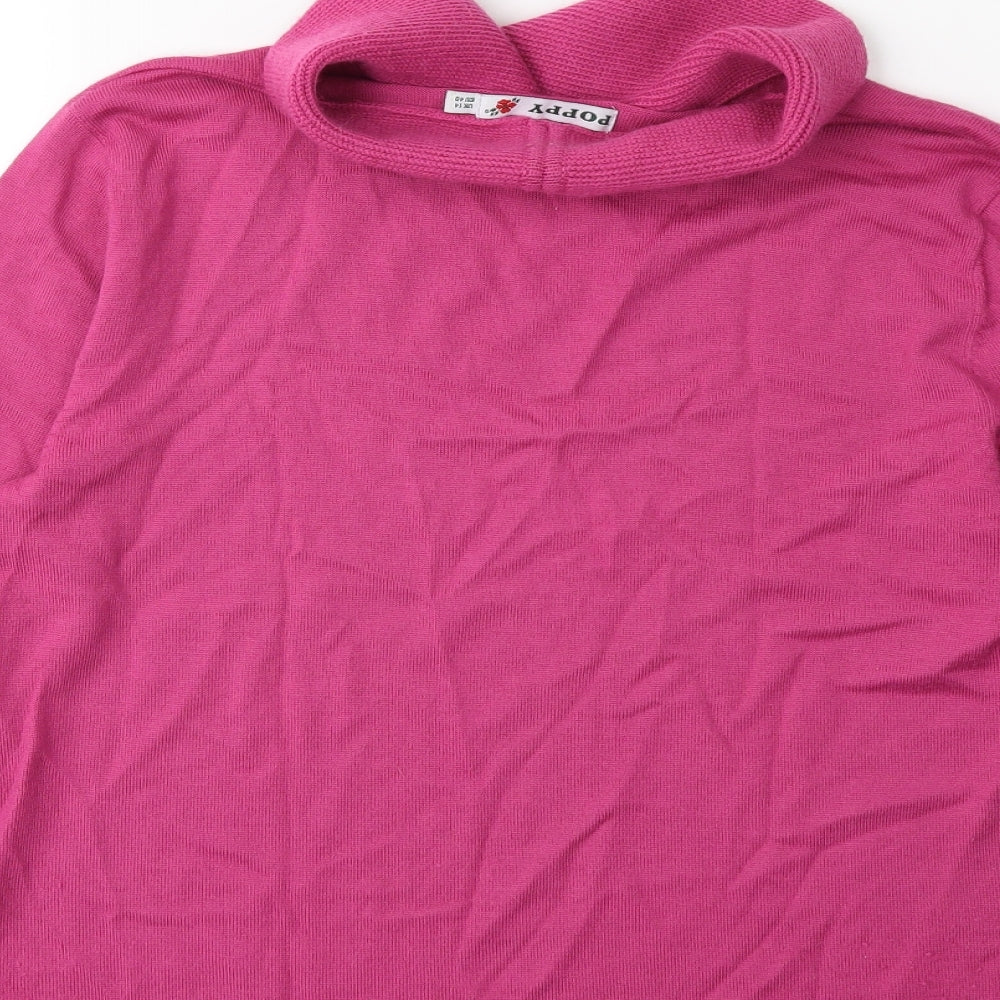 Poppy Womens Pink  Knit Pullover Jumper Size 14
