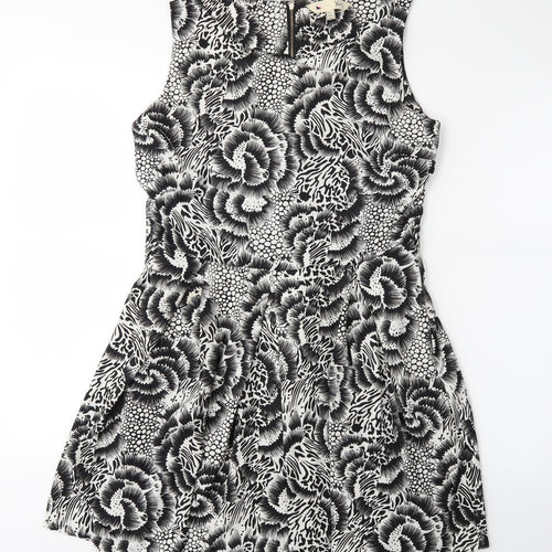 Yumi Womens Black Floral  Fit & Flare  Size 12