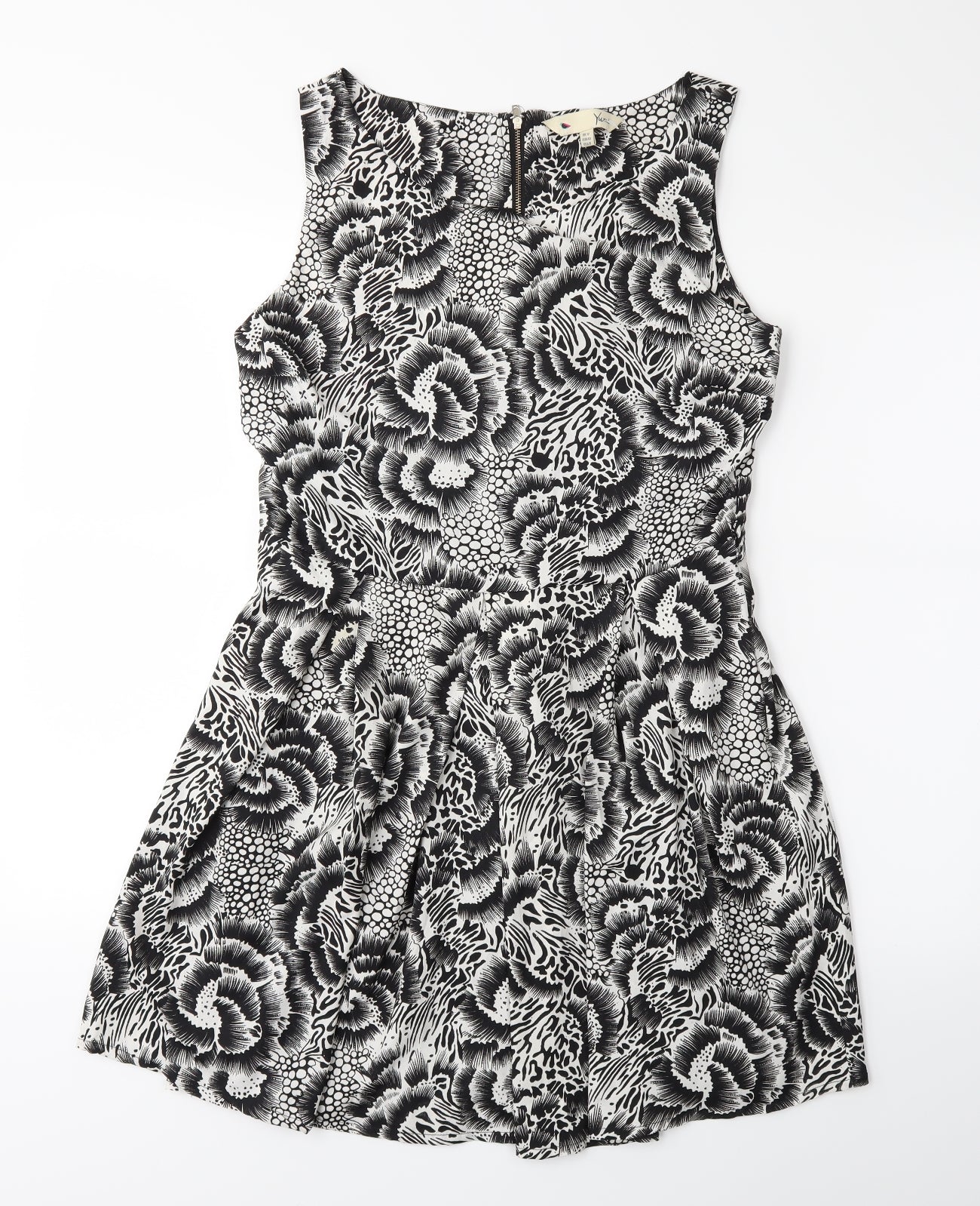 Yumi Womens Black Floral  Fit & Flare  Size 12