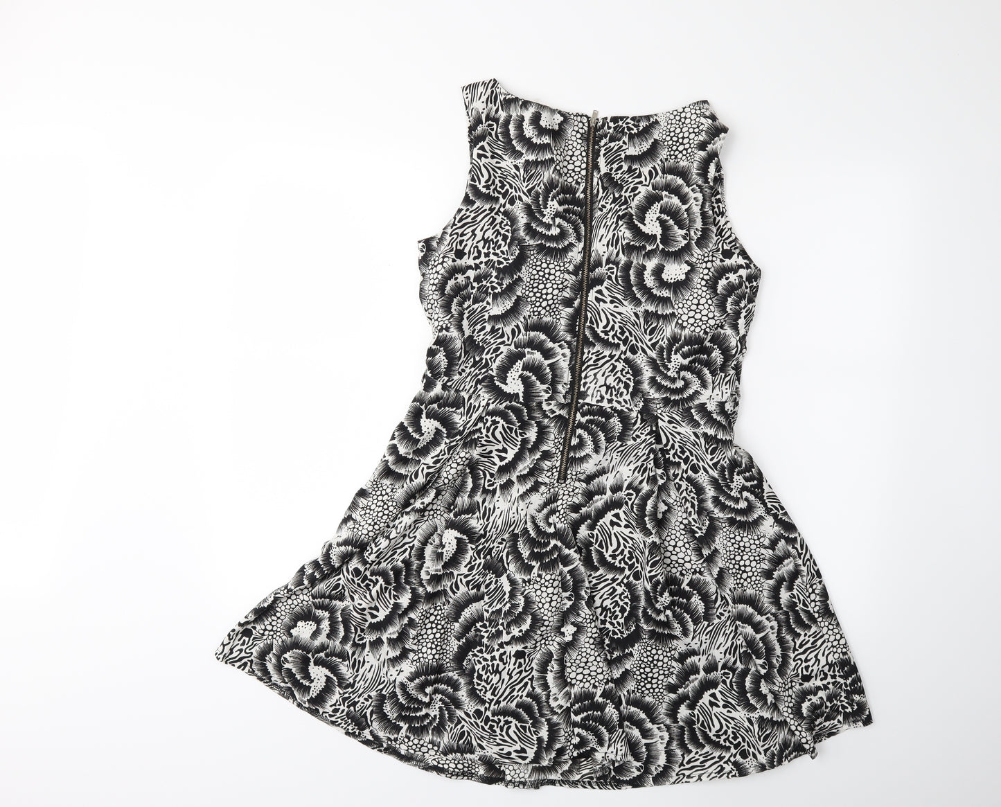 Yumi Womens Black Floral  Fit & Flare  Size 12