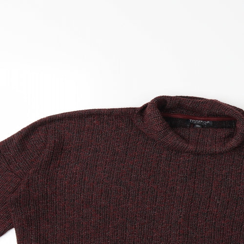 Topshop Womens Red  Knit Pullover Jumper Size 10