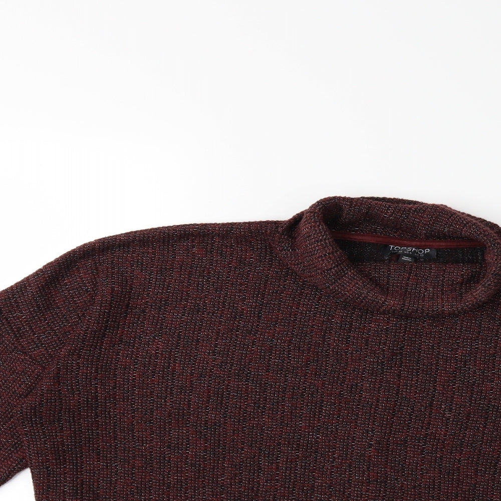 Topshop Womens Red  Knit Pullover Jumper Size 10