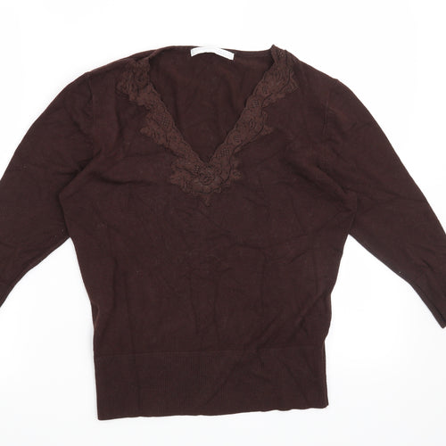 AMARANTO Womens Brown   Pullover Jumper Size 14
