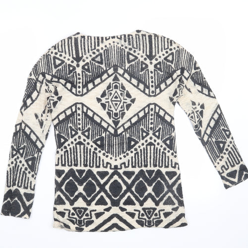Preworn Womens Beige Geometric  Pullover Jumper Size S