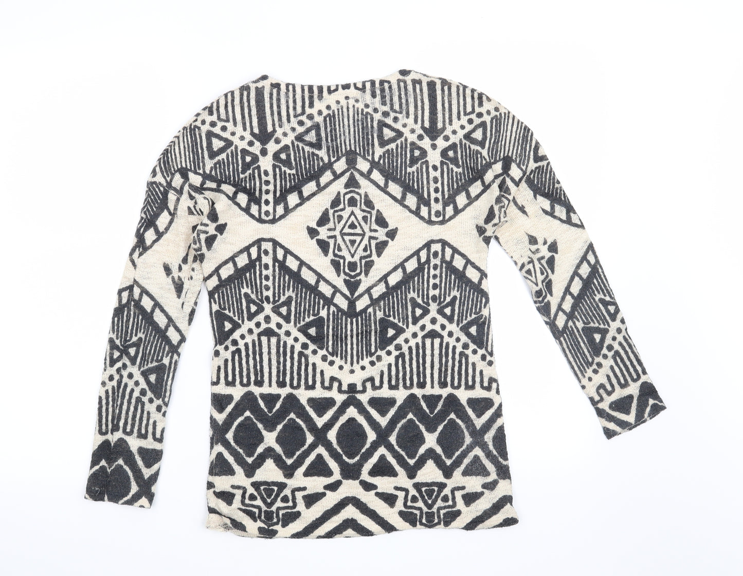 Preworn Womens Beige Geometric  Pullover Jumper Size S