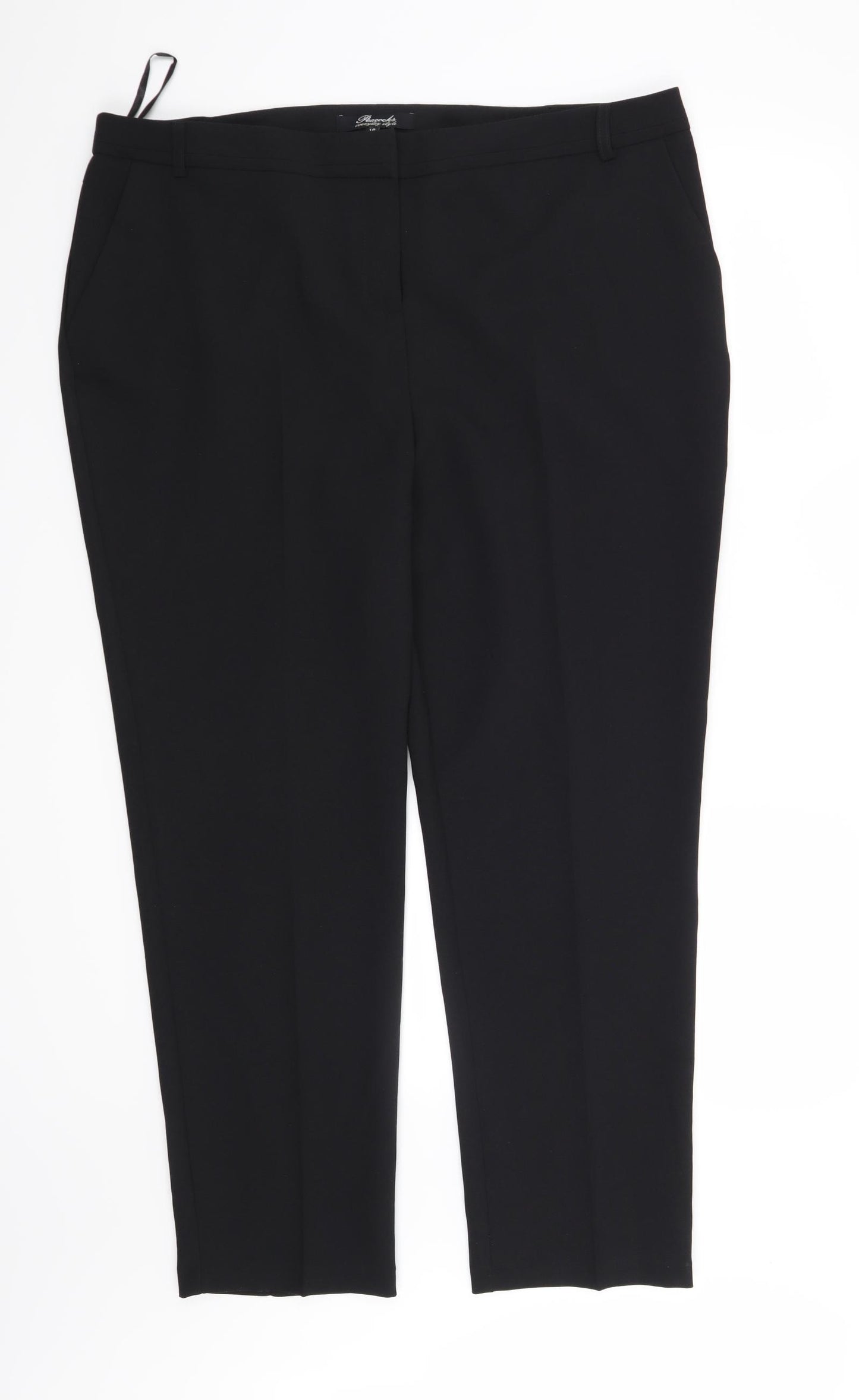 Peacocks Womens Black   Trousers  Size 18 L28 in